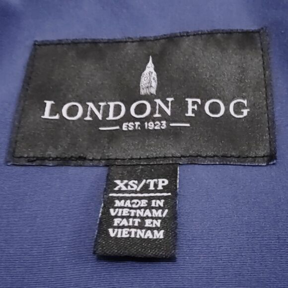 LONDON FOG BLUE Spring HOODED DOUBLE BREASTED TRENCH COAT US XS NWOT - Picture 11 of 16